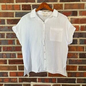 Passport White Gauze Button-Down Shirt